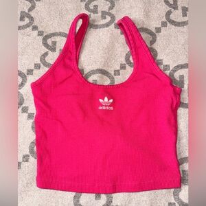 Adidas Low Back Pink Ribbed Crop Top